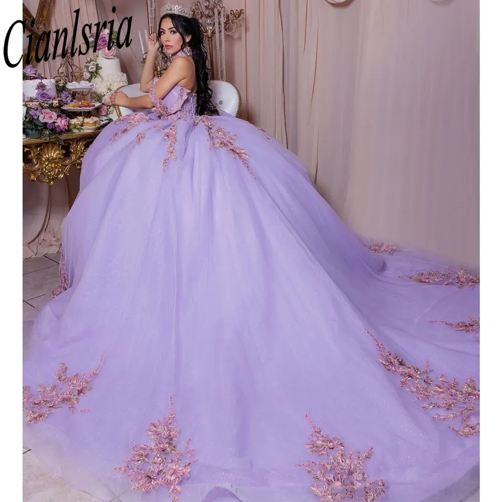Сирень quinceanera платья 2024 vestidos de 15 Quinceanera блестящая милая принцесса сладкое 16 плать