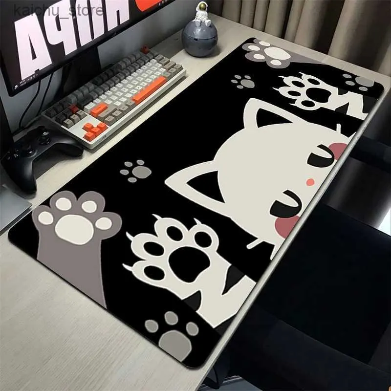 Poussions de souris Le poignet repose un coussin de souris d'anime rose Cat PAW PC Gamer Mousepad Bureau mignon Mat de bureau lavable Grand Gamiage Matre de souris Caoutchouc Clavier de bureau Y240419