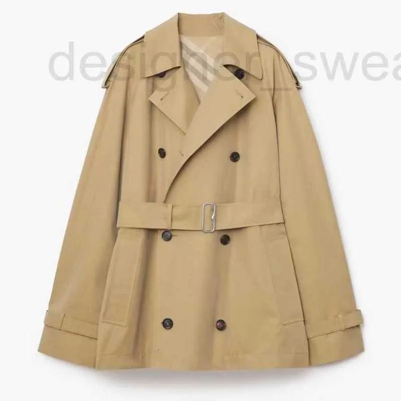 Women's Trench Coats Designer Högkvalitativ vindbrytare Kvinnor och hösten 24 koreansk utgåva Populära engelska Style Small Short Coat S010