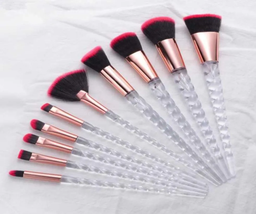 Brosses de maquillage 10 pièces Brosse de maquillage ensemble Eyeliner de visage premium Eyeliner Blush Contour Foundation Cosmetic Bross pour Powder Liquid Cream4498076