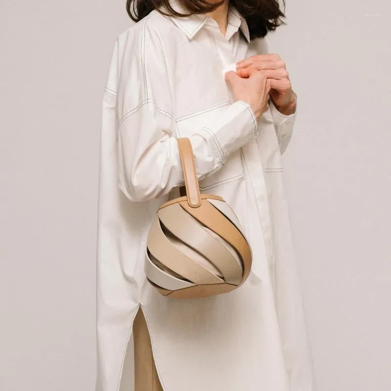 Drawstring Versatile Bucket Bag Handbag Women's Mini Trend Color-blocked One-shoulder Crossbody