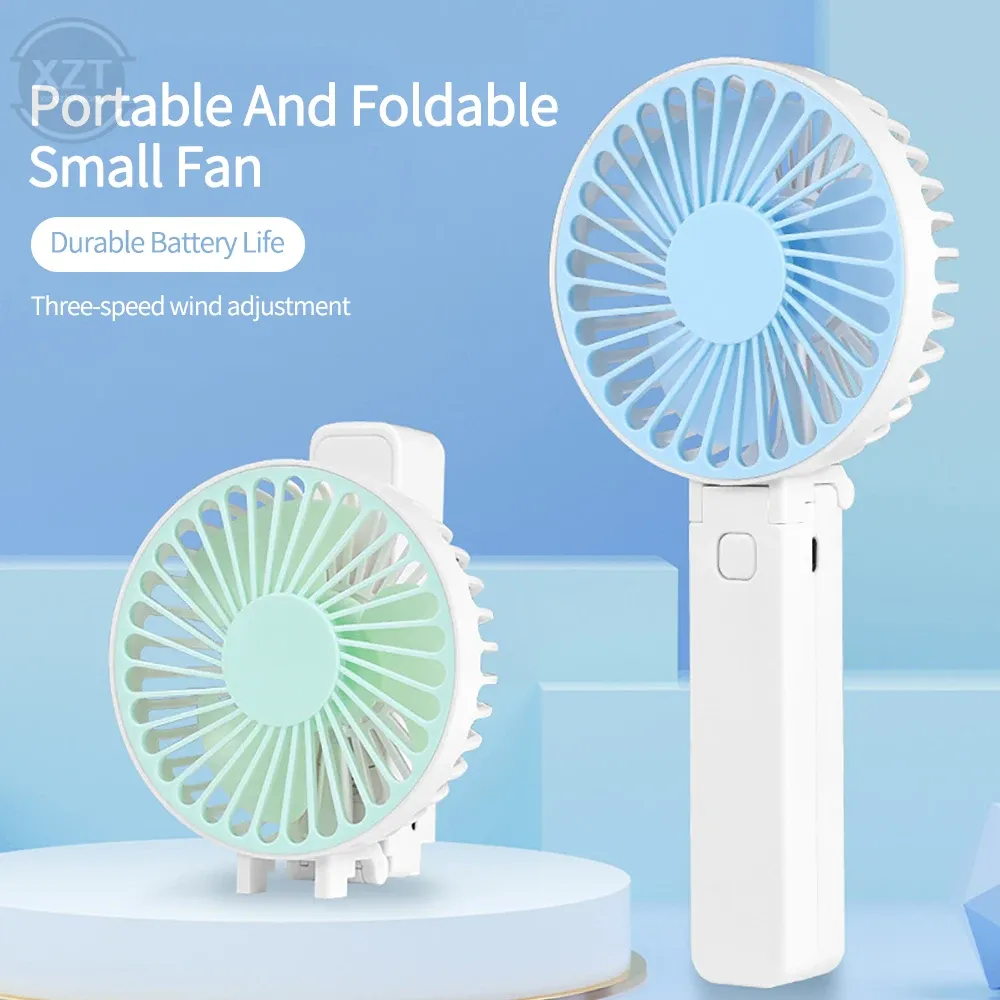 Pads ventiladores portáteis portáteis handheld USB Fan Recarregável Mini Mini Ar condicionado de Ar condicionado Cooler Fan ao ar livre Viagem de viagem Fãs de mão