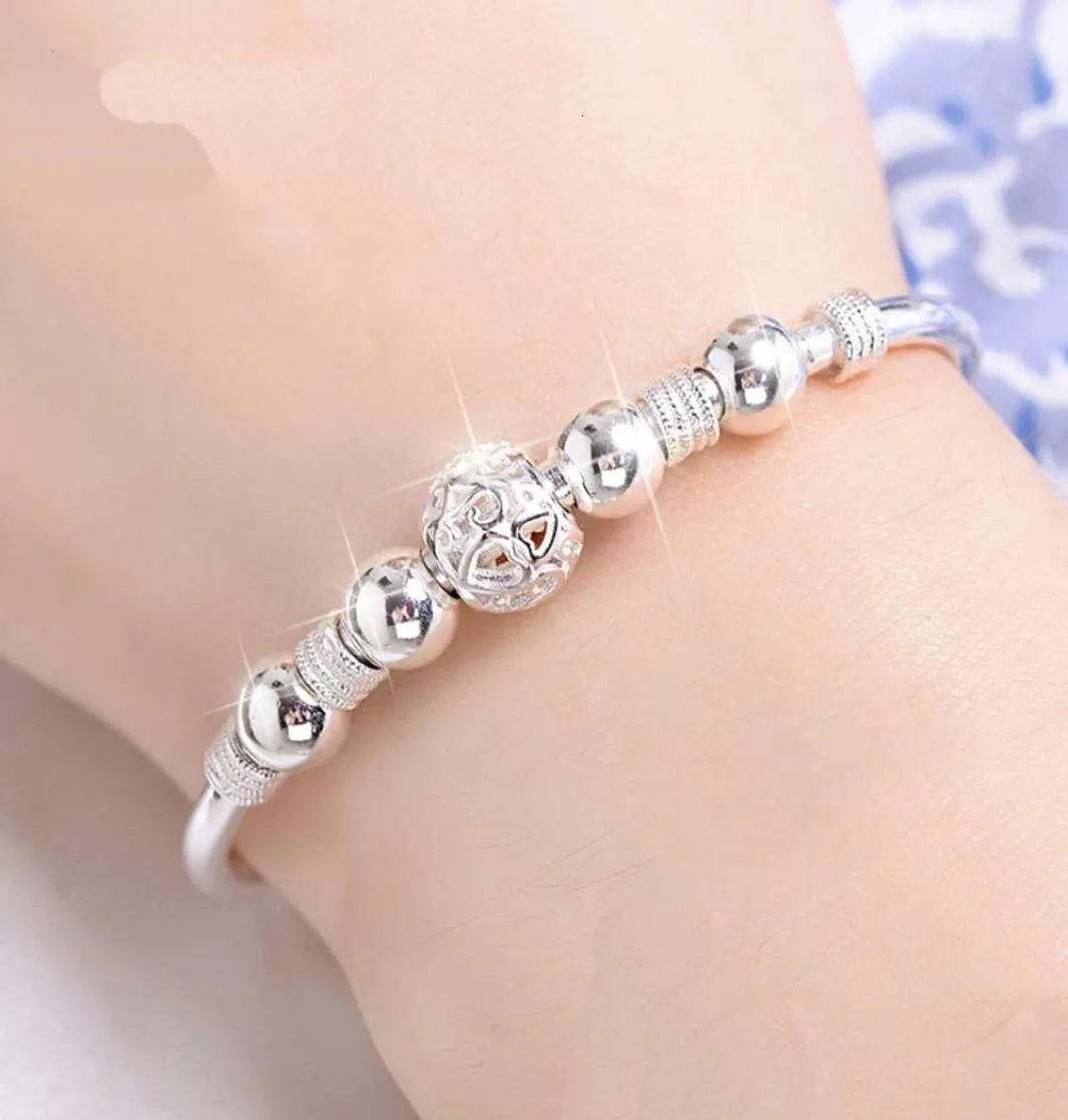 Länk 3 Stil 925 Sterling Silver Lucky Charm Armband Manchet för kvinnliga armband smycken Pulseira5215704