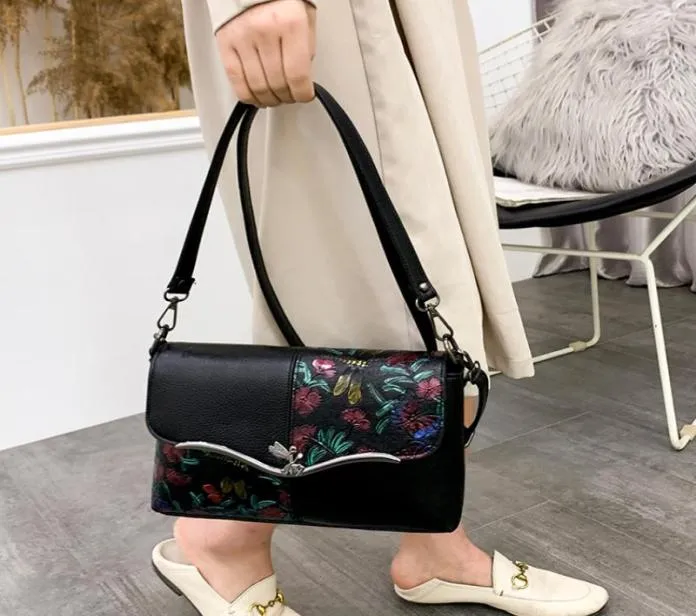 Evening Bags Women Shoulder Bag Genuine Leather Handbag Female Luxury Handmade Embossed Vintage Flap Chinese Style Messenger5670721