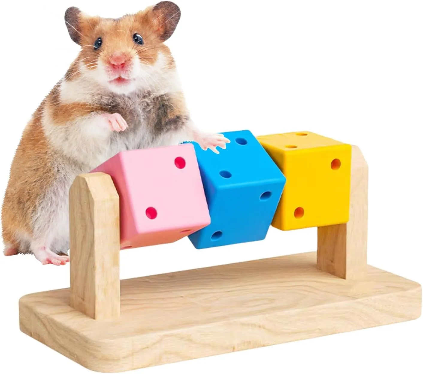 Colorful Wooden Hamster Climbing Toys - Safe Chew Blocks & Cage ...