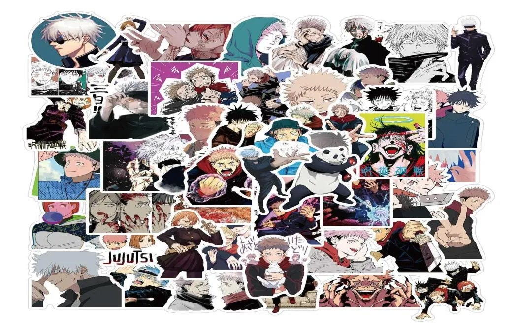 50pcs anime jujutsu kaisen yuji ltadori gojo Satoru çıkartmaları defter koelkast gitar kaykay su geçirmez çıkartma6886209