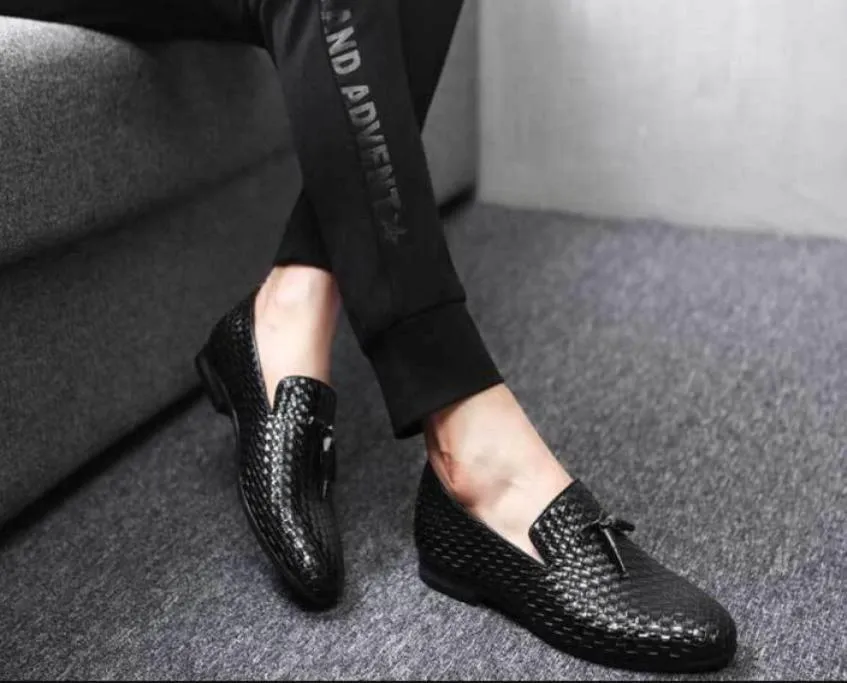 Office Loafers Men Shoes Formal Herr Dress Shoes Leather Odile Italian Designer Shoes Weaving Mens Oxfords Wedding3992699