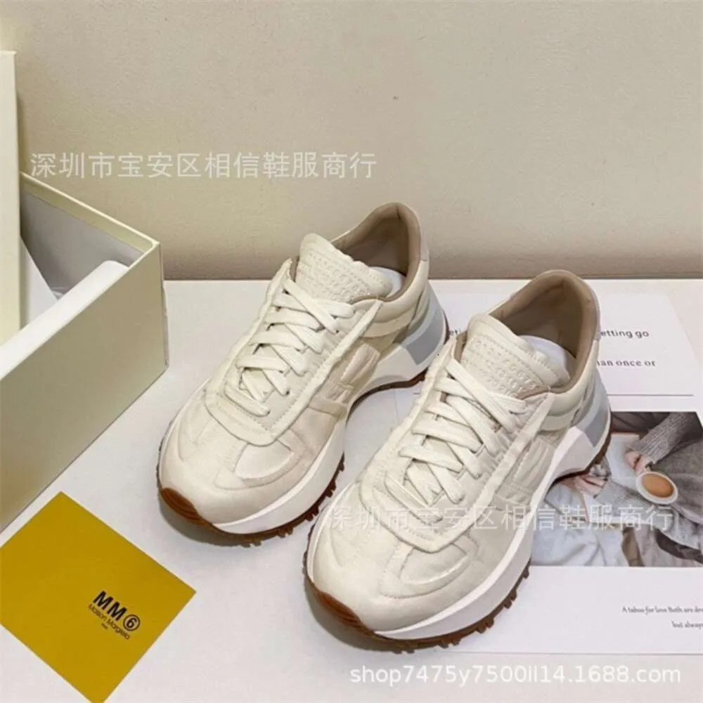 Zapatos informales MM6 Versión alta Papá Little White Sports Sole, mismo estilo para hombres, mujeres, entrenamiento alemán Instagram mujeres