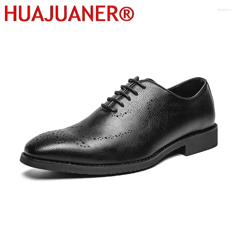 Casual Shoes Men's Derby Formal Men Dress Male Pu Leather Classic Brogue Fashion Oxfords For Wedding Office Business