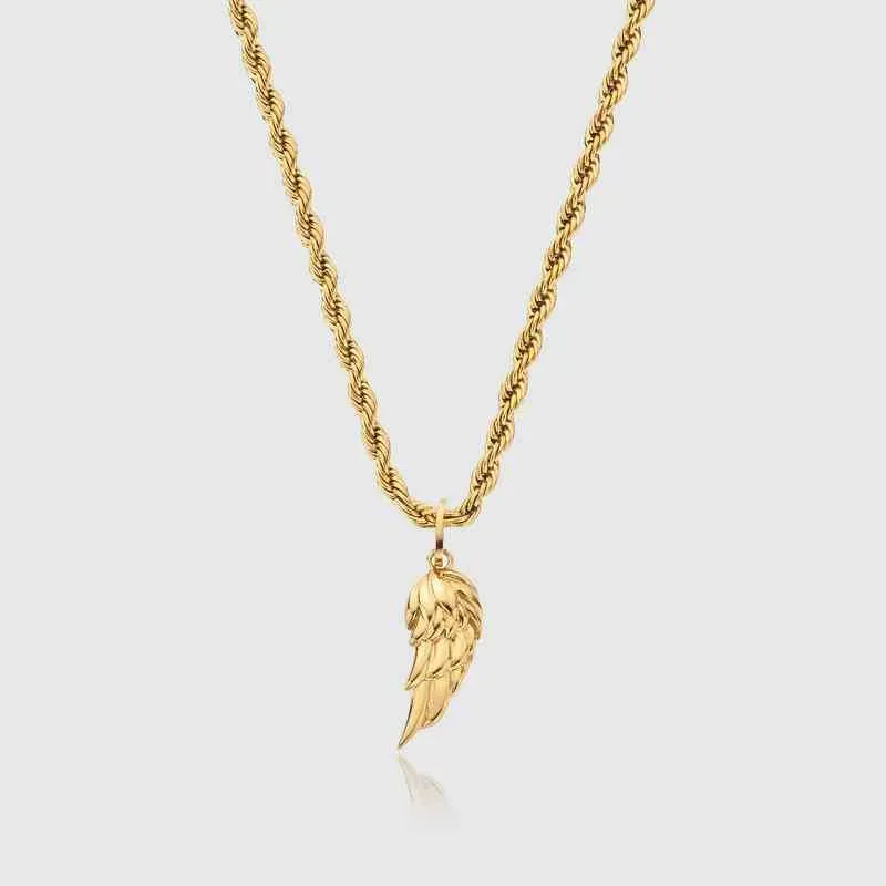 Halsband Mens Rep Chain Accsori Stainls Steel Pepper Chili Angel Wing Pendant Halsband