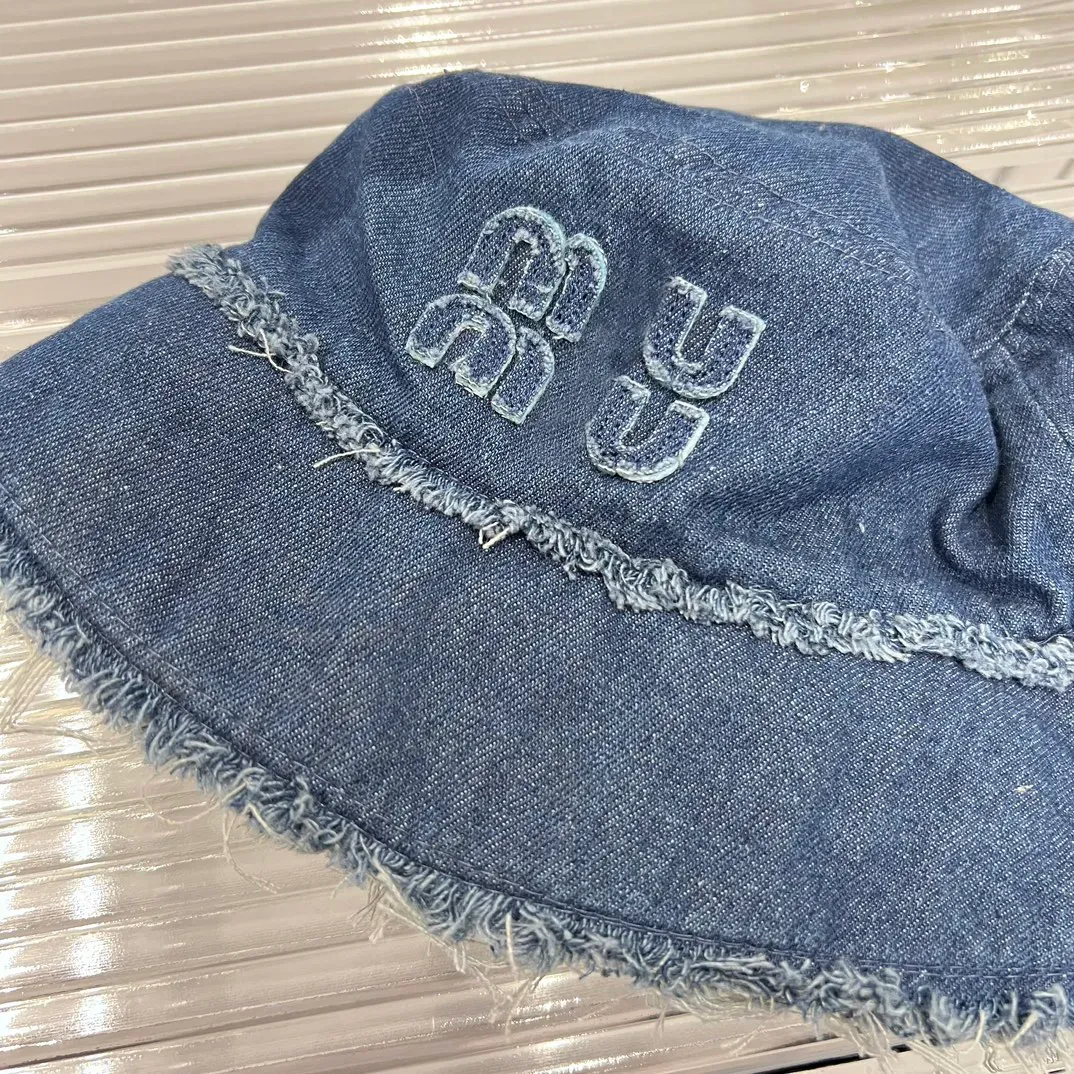 Chapeaux en gros m iu nouveau chapeau de lettre japonais bord brut denim lavé denim vintage mignon mignon polyvalent quart-saison chapeau pêcheur