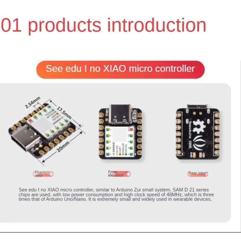 2024 SAMD21 ARM CORTEX M0 + 32BIT 48 MHz Carte de développement de microcontrôleur Type-C Nano SPI Interface Micro-contrôleur pour le microcontrôleur Arduinofor Cortex M0 +