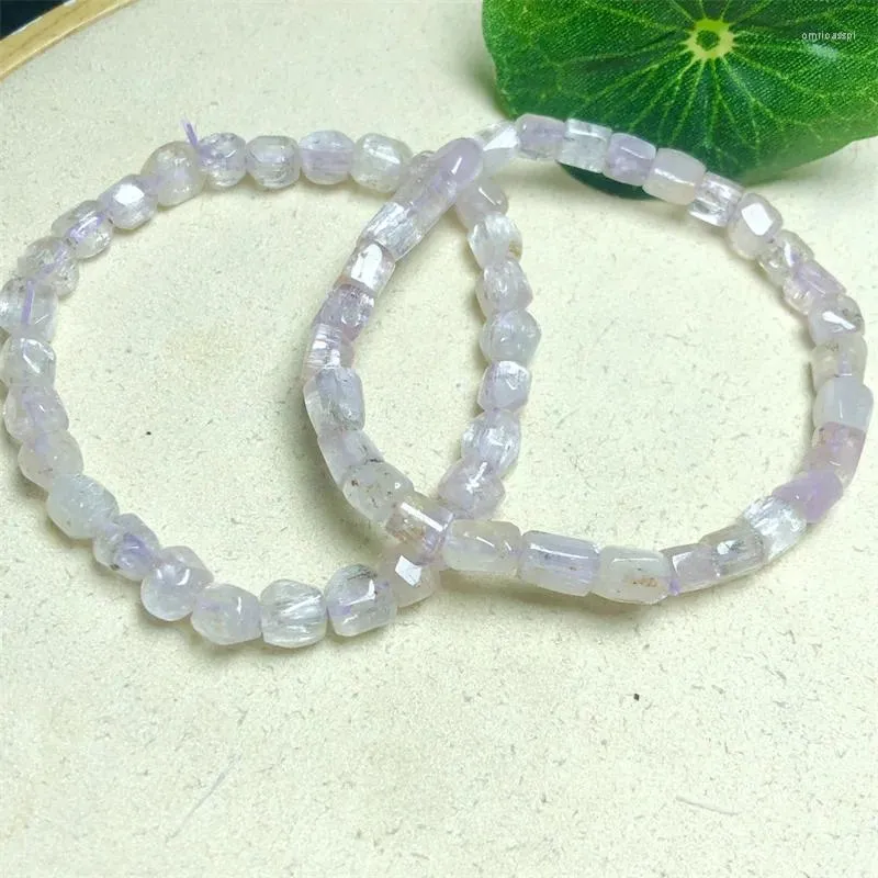 Link Bracelets Natural Freeform Kunzite Bracelet Crystal Healing Energy Bangles Yoga Meditation Jewelry Gifts 1PCS