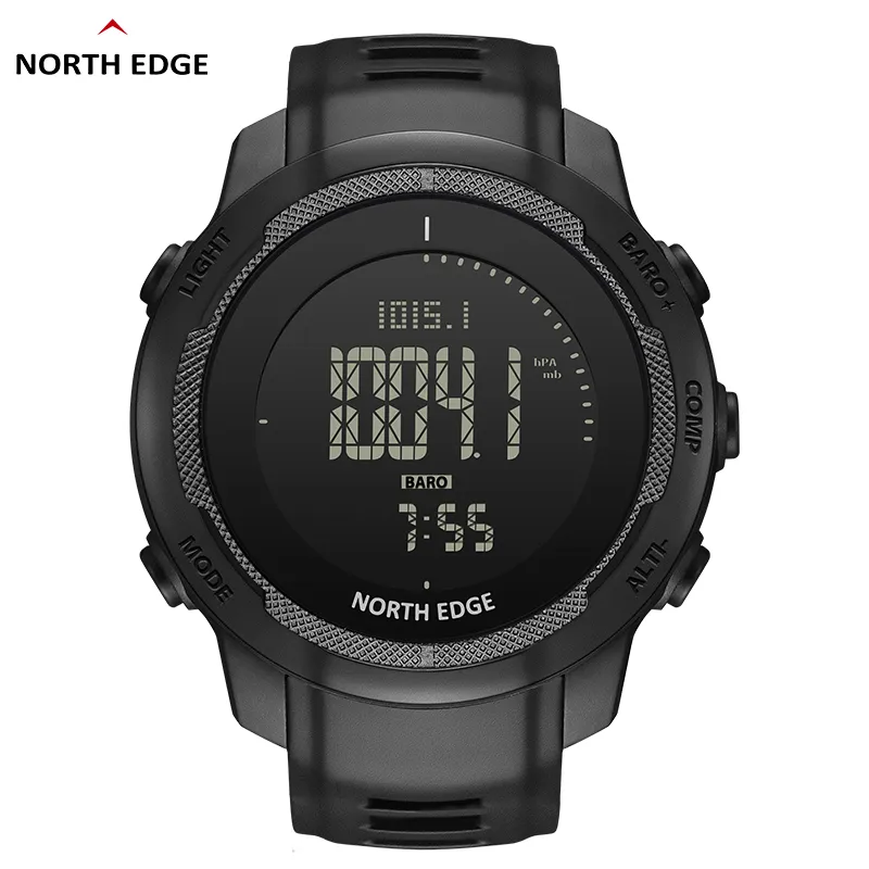 North Edge Vertico Men's Fishing Barometer Watch Carbon Fiber Case Smart Watch for Men Altimeter Compass Sports Watch