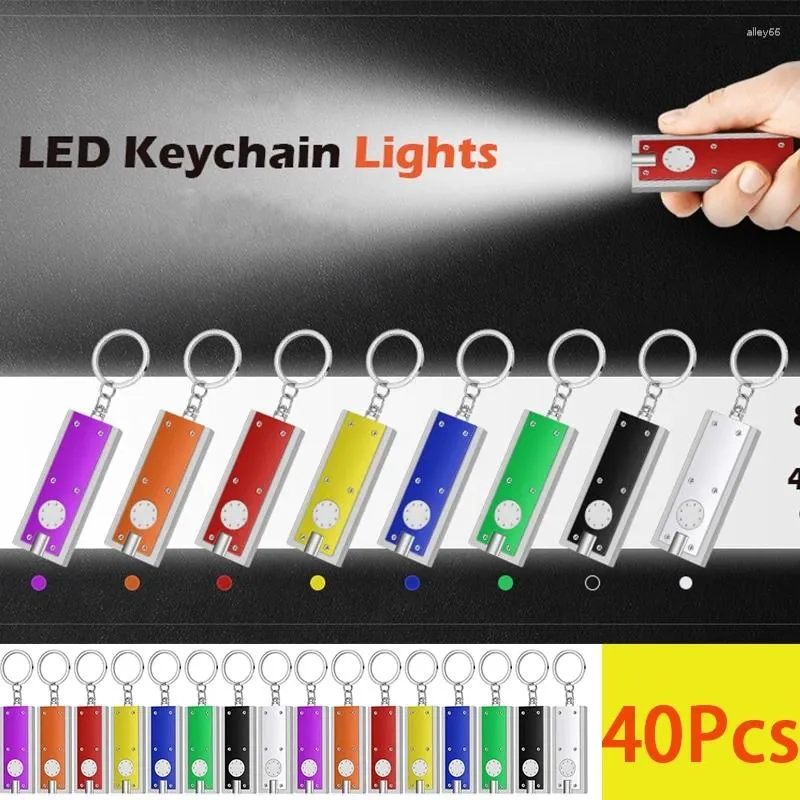 Keychains 40pcs LED Keychain Mini -Taschenleuchte USB wiederaufladbare Taschenlampen -Emergenzcamping