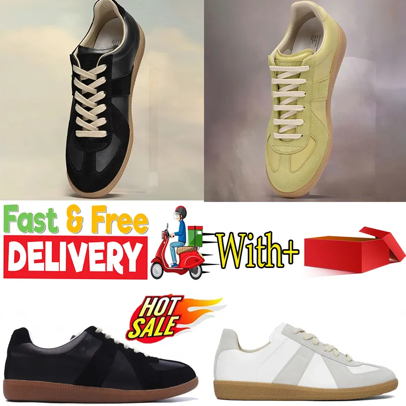 Nouvelles baskets Loafer Leather Femme Vintage Mens Designer Trainer Fashion Margieas White Casual Shoes Tennis Chaussures décontractées en plein air Gai