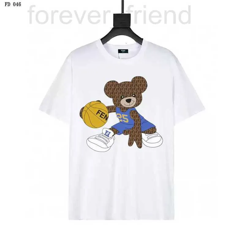 Męskie T-shirty projektant 24 wiosny/lato Nowe setki mężczyzn i para damskiej TOP T-shirt mody Little Bear Letter Drukuj krótki rękaw zwykły wszechstronny IWG4