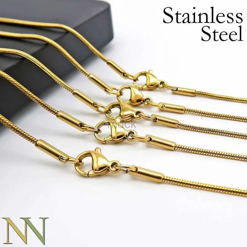 Pendant Necklaces 20 Pieces x Stainless Steel Snake Chain Necklace Gold Color Wholesale Snake Necklace for Women Men Jewelry Making 240419