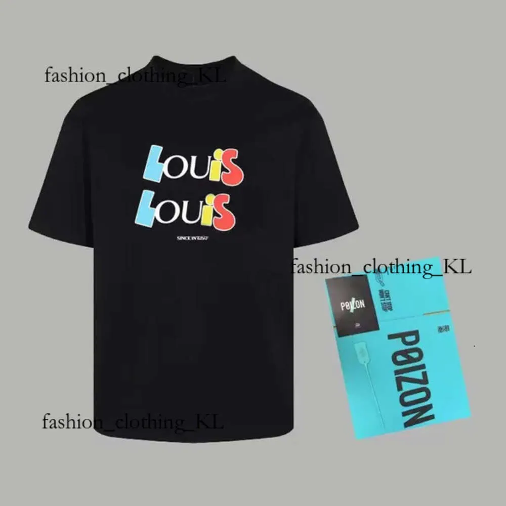 Projektant LouiseviutionBag T koszule Męskie T-shirty Luksusowe grube bawełniane nadrukowane krótkie rękawy Topy Streetwear Louies Vuttion Casual Fashion Louisvutton Shoe 880