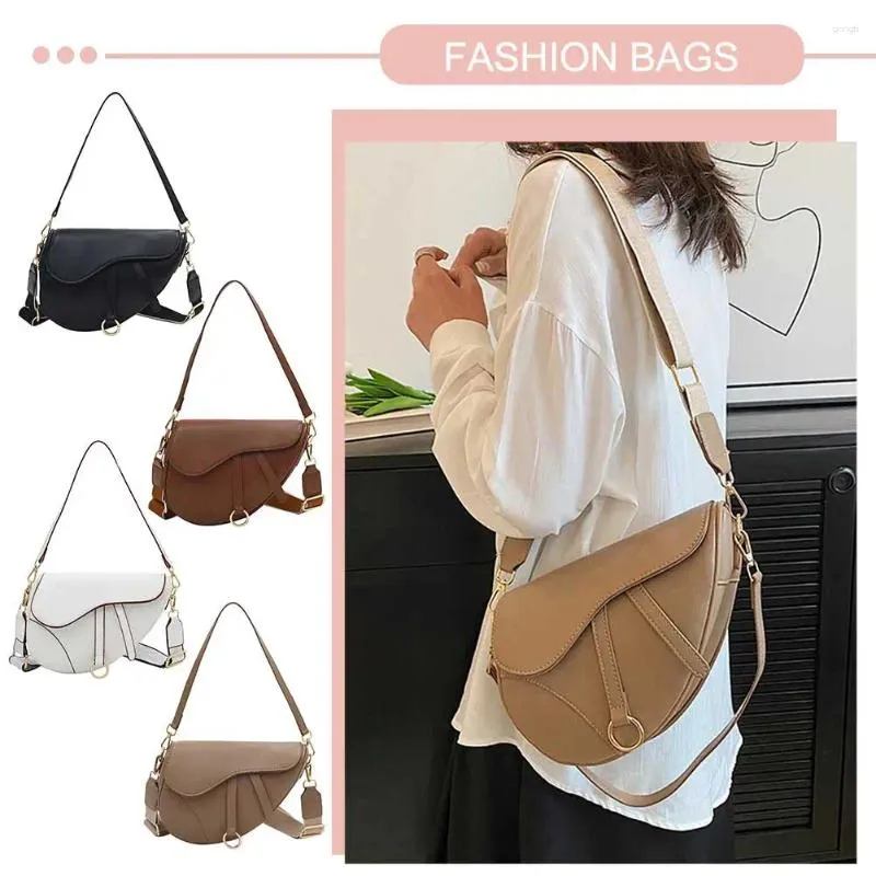 Shoulder Bags PU Leather Fashion Sling Bag Two Straps Women Mini Hobo Waterproof Saddle Large Capacity Ladies Top Handle