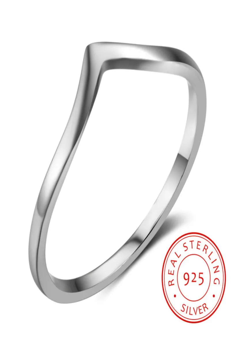 Bijoux de mode de haute qualité Simple 925 STERLING Silver Ring Femmes Derniers anneaux de doigt de forme V pour les adolescents Bisuteria China Al Po1708672