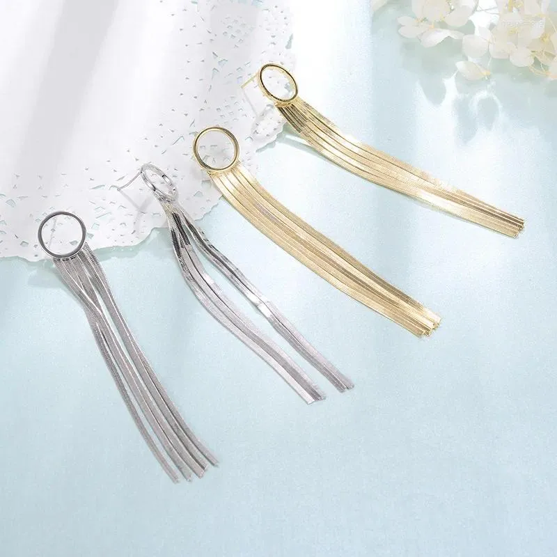 Dangle Earrings Women's Stylish Tasseled Long Dangling Quality Alloy Female Brincos Bijoux Femme Accessories 2024