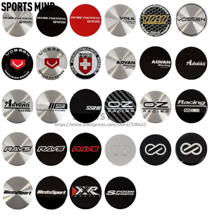 4PCSlot 45MM Car Wheel Center Cap Emblem Sticker For Advanti SSR Racing XXR Spoon OZ RAYS VOLK ADVAN VOSSEN ENKEI HRE1536529