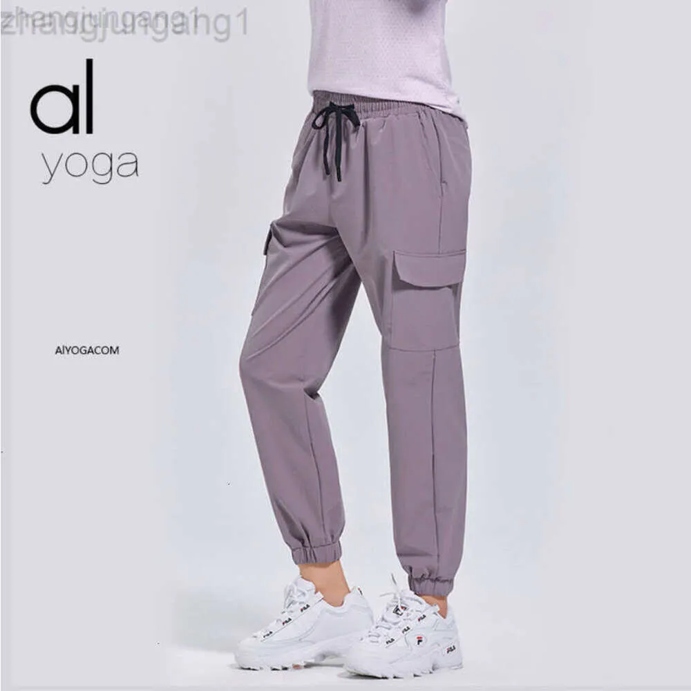 Desginer alooo joga spodni legginsy OriginLoose powiązaj Casusports cienki szeroka noga na spodnie damskie