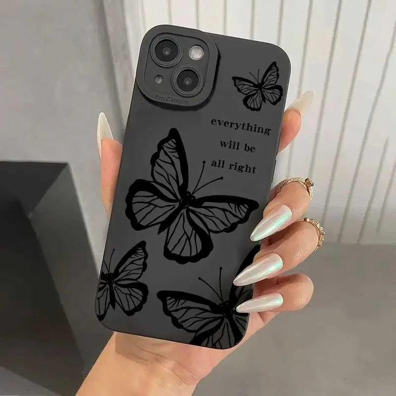 Cas de téléphones portables adaptés à l'iPhone 11 12 13 14 15 Pro Max XR XS x 7 8 plus SE 2020 Absorbing Matte Soft TPU Silicone Cover J240418