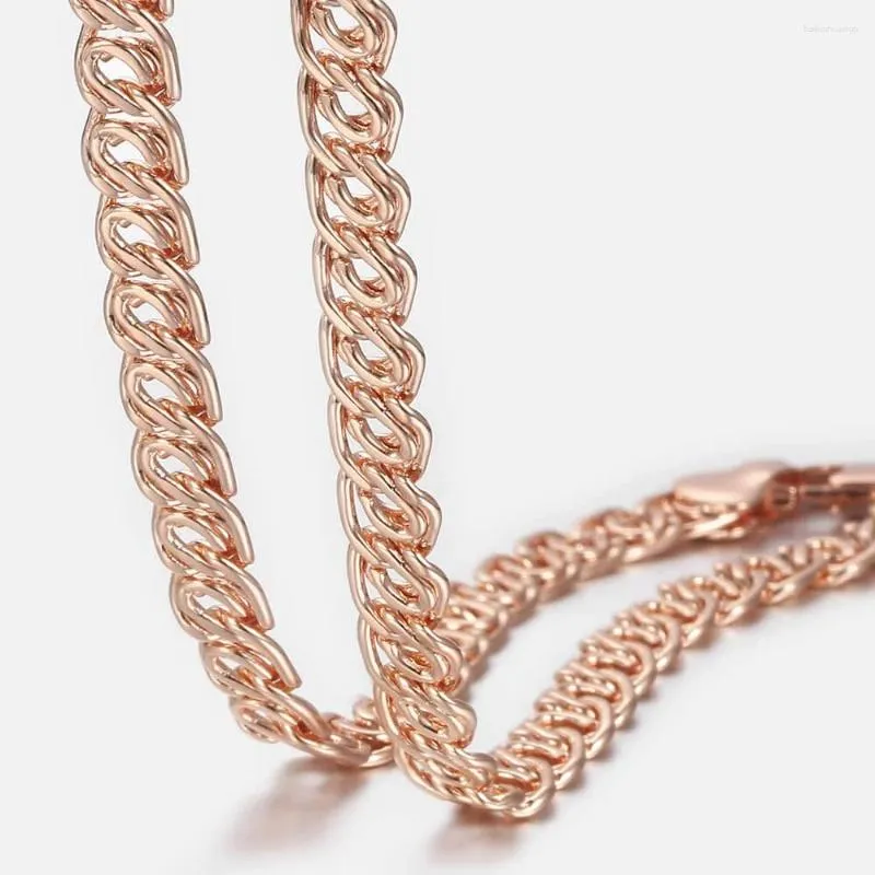 Ketens trendsmax ketting voor vrouwen mannen 585 roségouden slak stoeprand dames geschenk sieraden 7 mm 45 cm-60 cm gn326