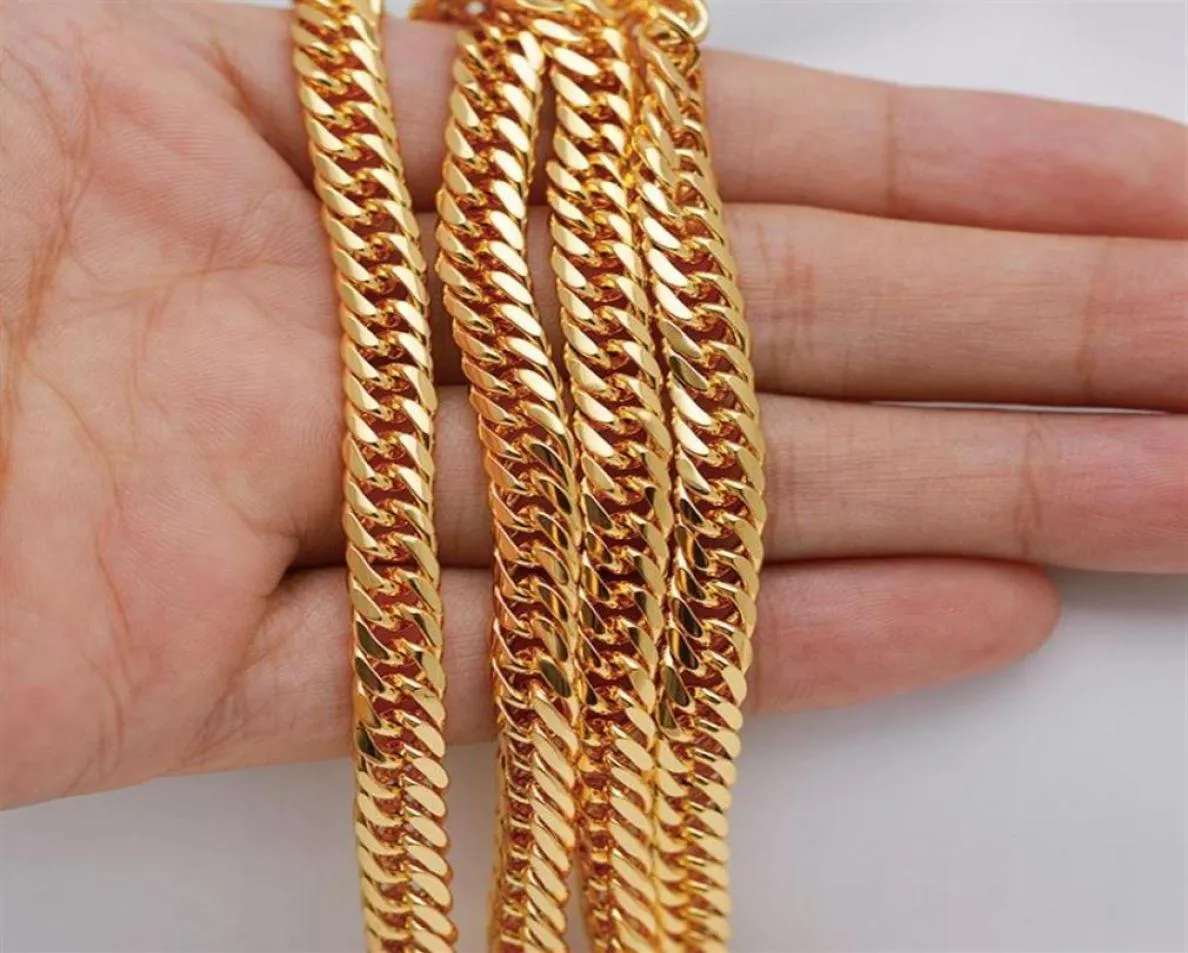 Ketten mxgxfam 60 cm 6 mm reine goldene Farbe charmante klobige Halsketten für Männer Mode Hip Hop Schmuck gute Qualität21834566766