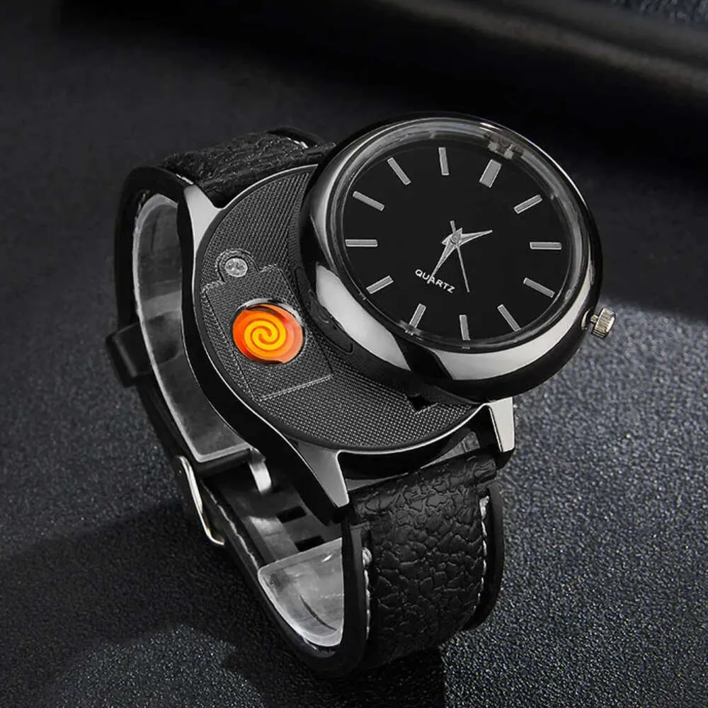 Metal Watch Windproof Tungsten Ignition Electric Lighter USB Charging Creative Personalized Lighters Men's High-end Gift