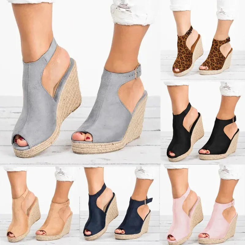 Plus Tamanho 35-43 Plataforma Sandals Wedges Sapatos para mulheres saltos sandalias Mujer Summer Clog feminino zapatos de hombre e12 240418