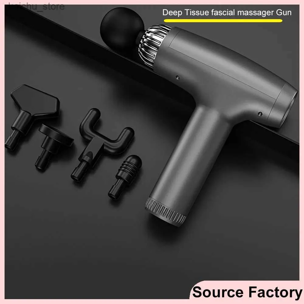 Elektrische Massager Tiefes Gewebe Hochfrequenzmassage Muskelmassage Relaxation Hals und Fußkörpermassager 5-Sach-Kopf-Massage-Ausrüstung Faszien Waffe Y240425