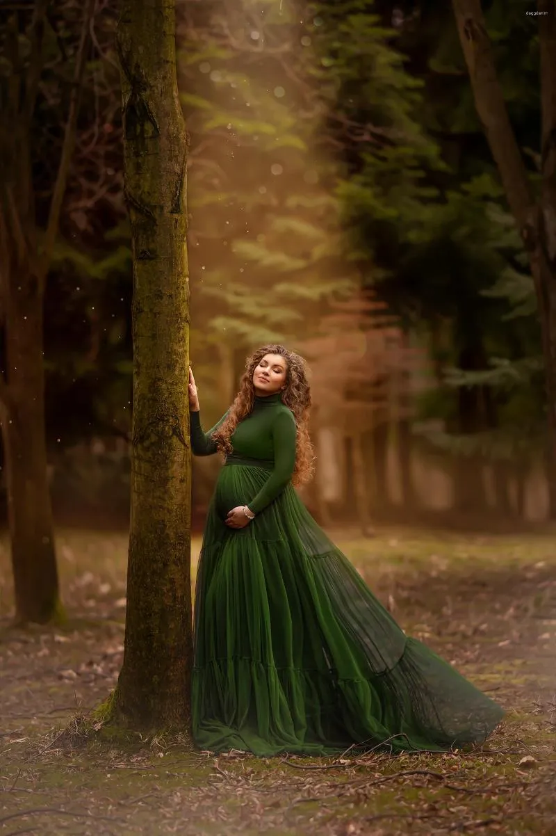 Maternity Maxi Dress Chiffon Maternity Dress For Photoshoot Emerald Velvet  Maternity Dress, A-line Gown With