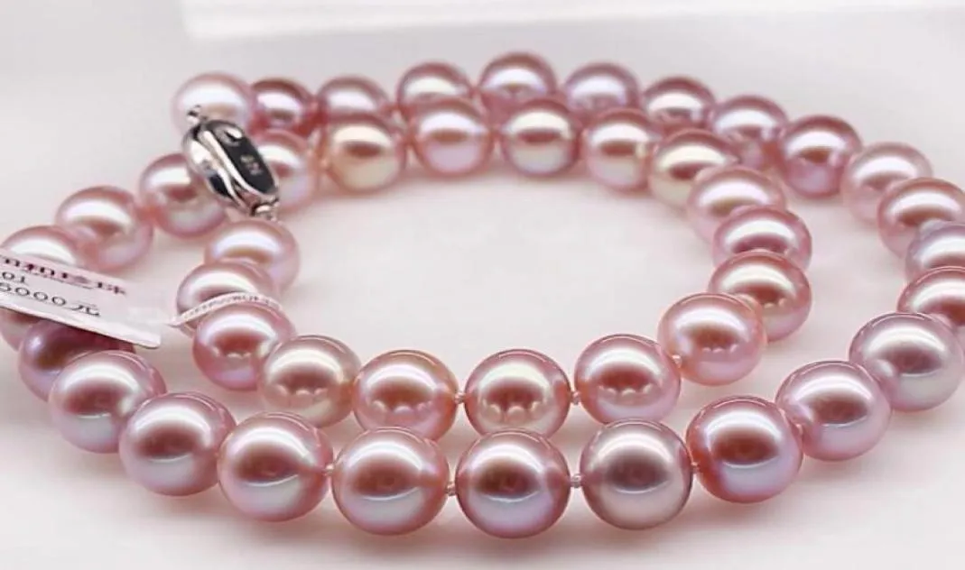 Nieuwe Fine Pearls Sieraden Fijn 10-11 mm Natuurlijke South Sea Pink Parl ketting 18 inch Silver3676109