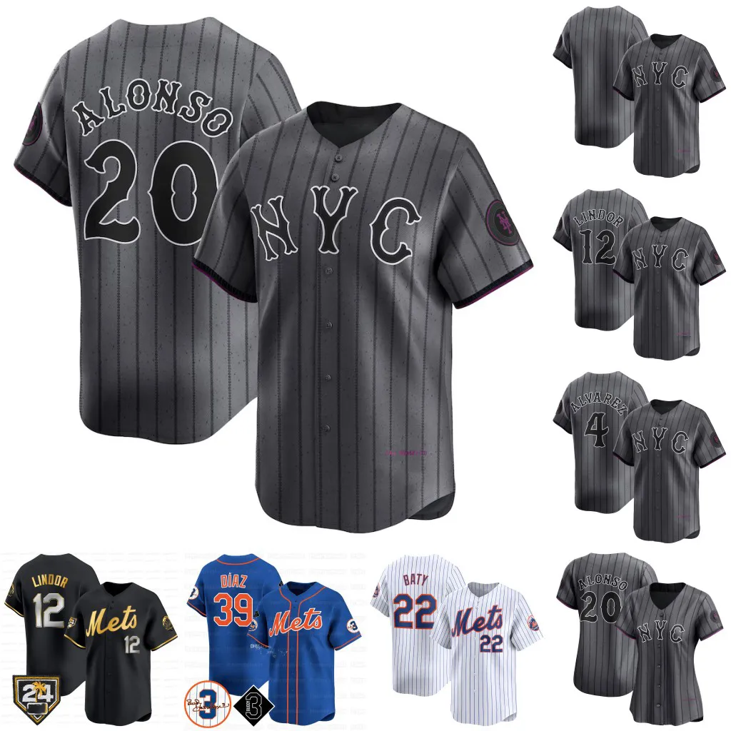 4 Francisco Alvarez Mets 2024 City Connect Jersey Francisco Lindor Yoshinobu Yamamoto Pete Alonso Starling Marte Jeff McNeil Edwin Diaz Brandon Nimmo Yohan Ramirez