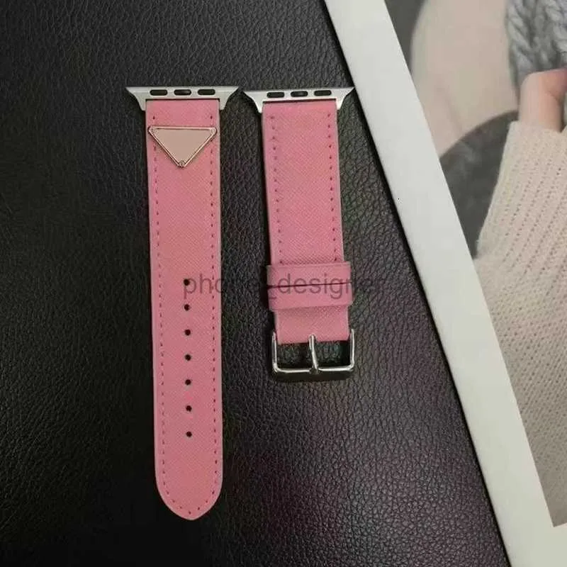 Fashion Designer Watch -riem voor Apple Watch 42mm Luxe zachte lederen riemen IWatch 8 7 6 5 4 3 2 Bands Classic Letter Watchband