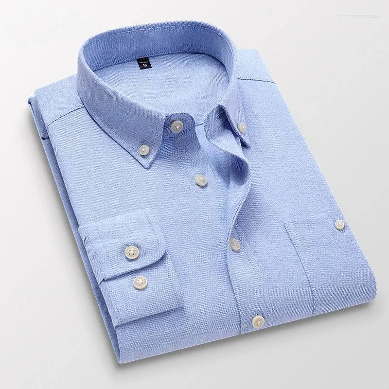 Camicie da uomo camicie in cotone di alta qualità uomini maniche lunghe di colore solido business classic latching shirt social mash shirt blu blu nero