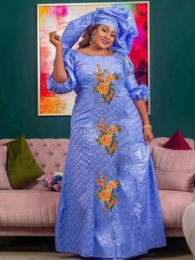 DHgate Dazzling Bazin Riche Long Dresses Traditional Elegance for Gambian Weddings Evening Glamour Apparel