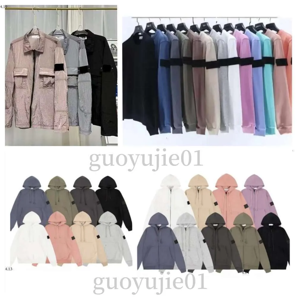 Tasarımcı Hoodie Erkek Hoodie Pusula Tasarımcı Ceket Gömlekleri Suya Dayanıklı Metal Skin Ceket Erkek Ceket Zip Haldian Casual Pamuk Sweatshir Stones Adaları 598