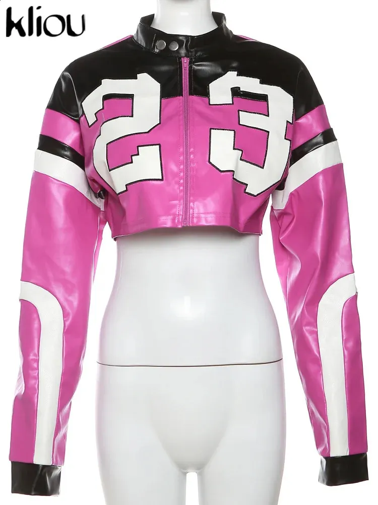 Stylish Color Blocked Womens Jacket Autumn Long Sleeve Outerwear