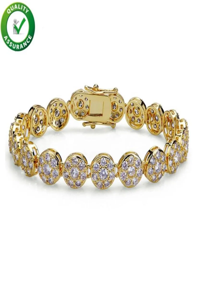 Hip Hop Tasarımcı Takı Erkekler Altın Bilezikler Lüks Bangles Buzlu Out Diamond Tenis Bilezik Tarzı Love Rock Link Chain8905955