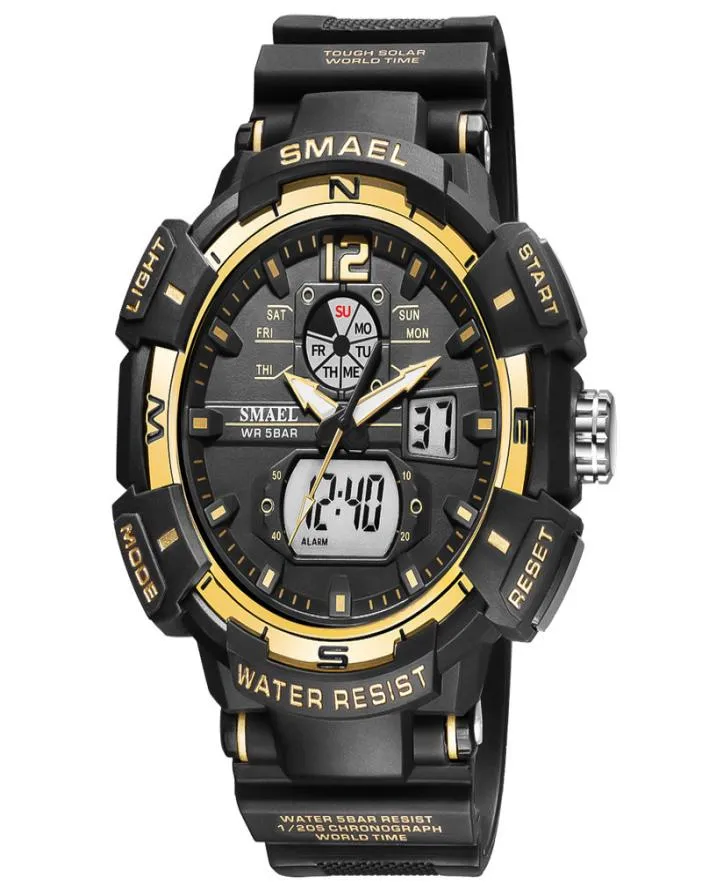 Sports zegarki małe wodoszczelne cyfrowe LED BA Light Stopwatch 8045 Men039s Military1176629