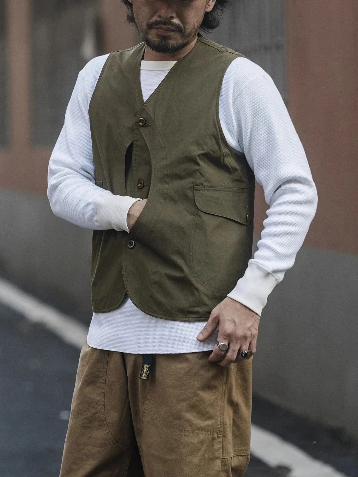 Half Moon Pocket Hunting Vest Durable Canvas, Multi-Pocket, Hiking  Climbing, Casual Waistcoat