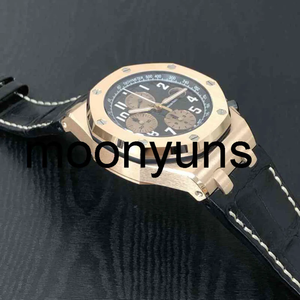 Piquet Audemar Luxury Mens Mechanical Watch R Aibi Oak Rose Gold Black 26470or A002CR.02 Swiss ES Brand Wallwatch Alta calidad