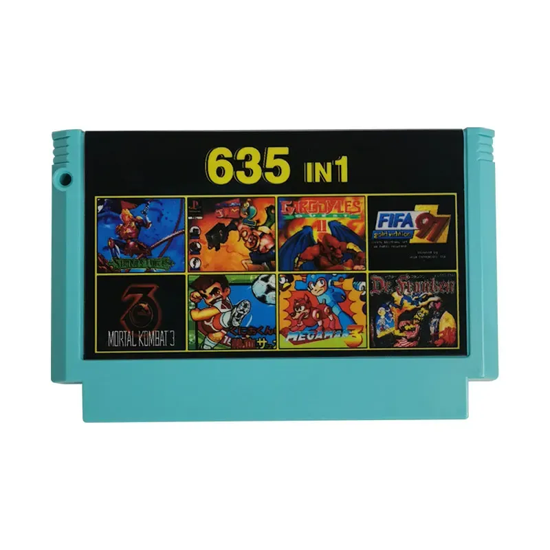 Cartes 635 dans 1 CARTRIDE DE JEU 8 BIT FC pour la console de jeu TV 60 broches