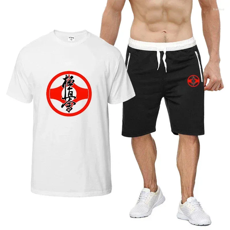 Men's Tracksuits Kyokushin Karate 2024 Summer Fashion Casual Sportswear Tracksuit Sports Short Sleeve T-Shirt And Shorts 2 Pieces Sets