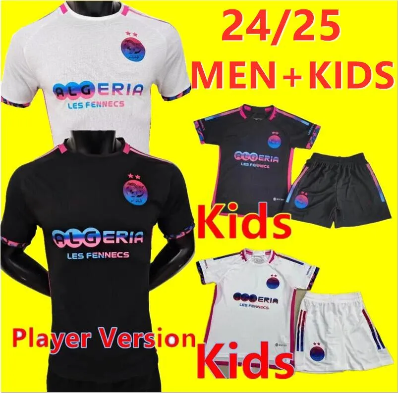 2024 2025 Algerije Special Soccer Jerseys Player -versie Mahrez Argelia 24/25 Atal Feghouli Brahimi Slimani Bounedjah Belaili Kids voetbalshirt 888