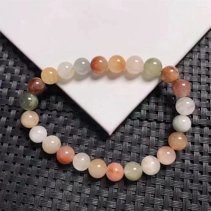 Link Bracelets 8MM Natural Colored Hair Quartz Bracelet Women Beautiful Colorful Crystal Energy Healing Fashion Gemstone Jewelry